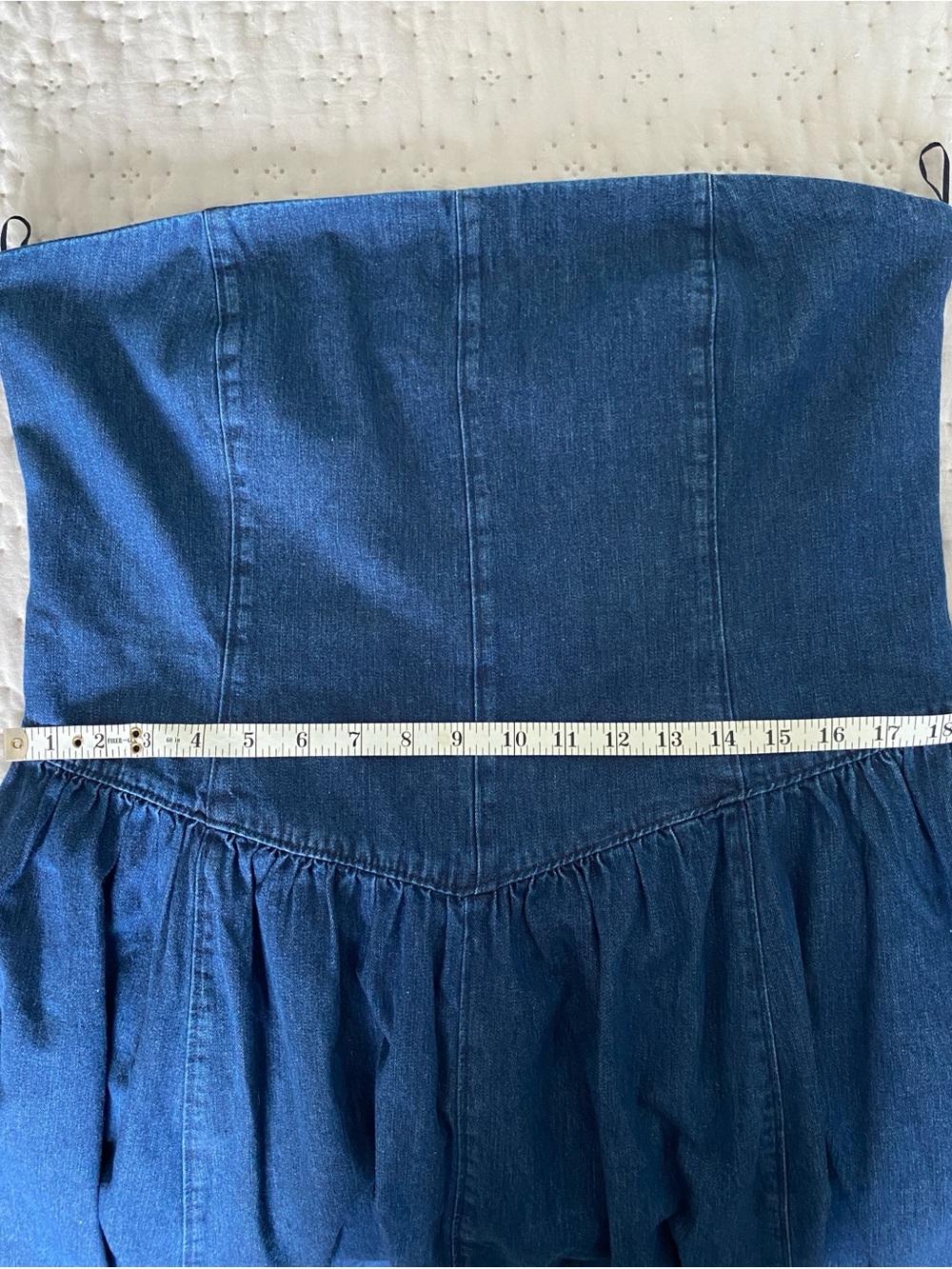 NWT Zara Strapless Dark Wash Denim MIDI Dress | Quiet Luxury Modern Chic  XXL - Picture 14 of 15